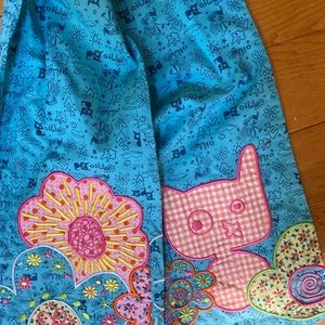Oilily Pants - Blue Kitty Patch, Vintage, Girls size 152/age 11-12